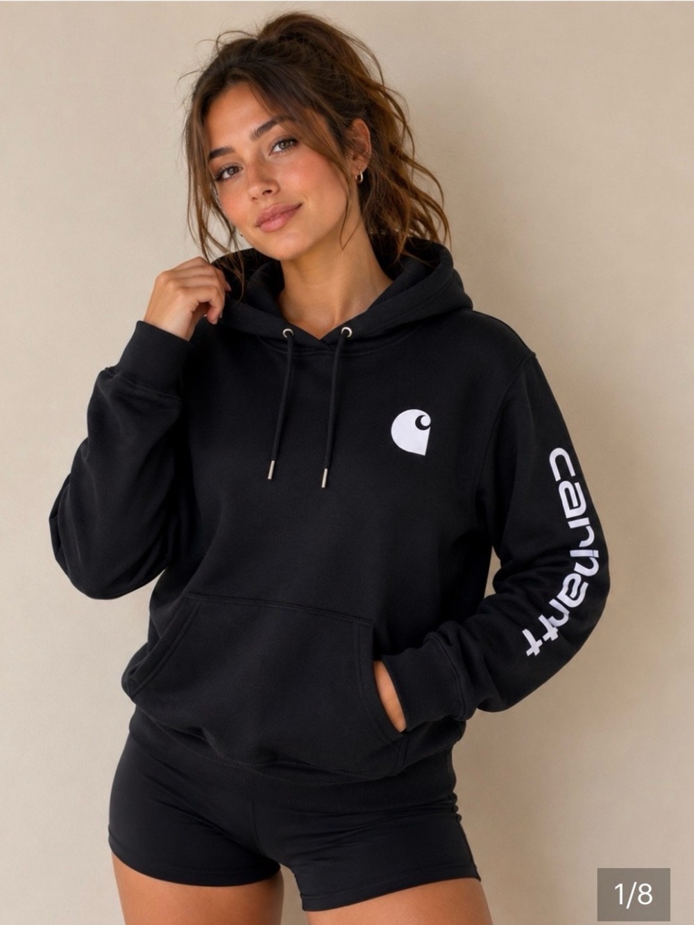 Carhartt Clarksburg Black Women's Pullover Hoodie Size XS
